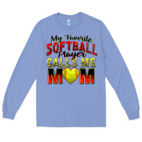 Colony Blue my favorite softball player calls me mom Long Sleeve Tee - Zillion Design Studio