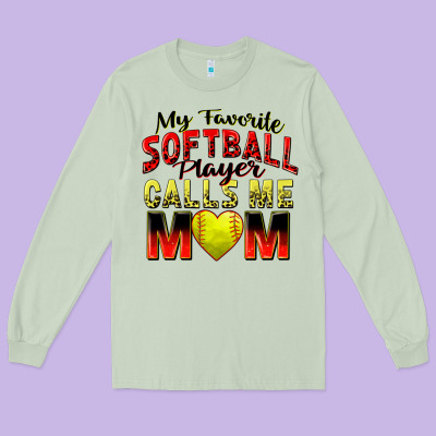 Long Sleeve Tee my favorite softball player calls me mom