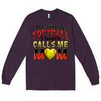 Plum my favorite softball player calls me mom Long Sleeve Tee - Zillion Design Studio