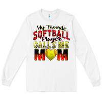 White my favorite softball player calls me mom Long Sleeve Tee - Zillion Design Studio