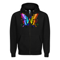 Black rainbow butterfly Zipper Hoodie - Zillion Design Studio