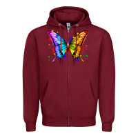 Burgundy rainbow butterfly Zipper Hoodie - Zillion Design Studio