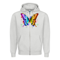Dove Grey rainbow butterfly Zipper Hoodie - Zillion Design Studio