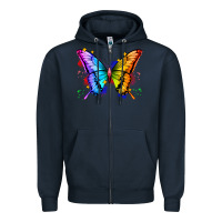 Navy rainbow butterfly Zipper Hoodie - Zillion Design Studio