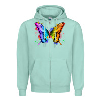 Seafoam rainbow butterfly Zipper Hoodie - Zillion Design Studio
