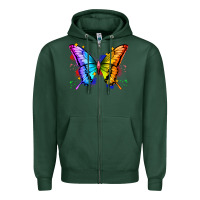 Sports Green rainbow butterfly Zipper Hoodie - Zillion Design Studio