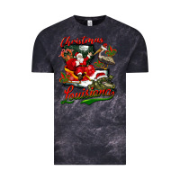 Cloud Black louisiana christmas with santa Vintage Tee - BarkalooDesign