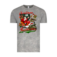 Cloud Rock louisiana christmas with santa Vintage Tee - BarkalooDesign