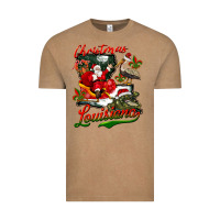 Vintage Coffee louisiana christmas with santa Vintage Tee - BarkalooDesign