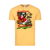 Vintage Mustard louisiana christmas with santa Vintage Tee - BarkalooDesign