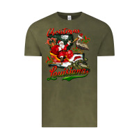 Vintage Olive louisiana christmas with santa Vintage Tee - BarkalooDesign