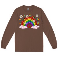 Chestnut pride rainbow with daisy and butterfly Long Sleeve Tee - texasbilliewilder
