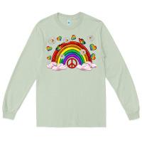 Matcha pride rainbow with daisy and butterfly Long Sleeve Tee - texasbilliewilder
