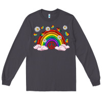 Smoke pride rainbow with daisy and butterfly Long Sleeve Tee - texasbilliewilder