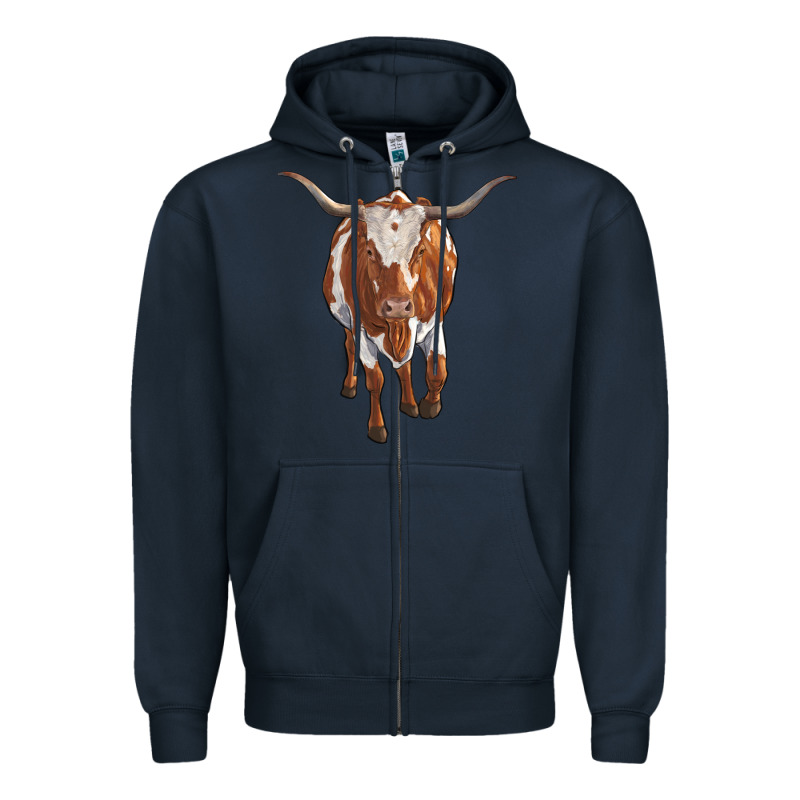 Longhorn Cow Zipper Hoodie by RanaPortraitStore | Teevron