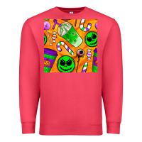 Cardinal halloween snacks seamless pattern Premium Sweatshirt - BundleAndBundleShop