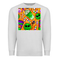 Dove Grey halloween snacks seamless pattern Premium Sweatshirt - BundleAndBundleShop