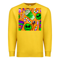 Lemon halloween snacks seamless pattern Premium Sweatshirt - BundleAndBundleShop