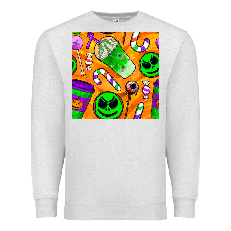 Halloween Snacks Seamless Pattern Premium Sweatshirt by BundleAndBundleShop | Teevron