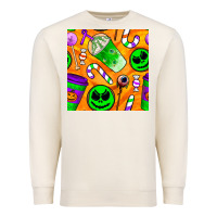 Sandshell halloween snacks seamless pattern Premium Sweatshirt - BundleAndBundleShop