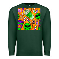 Sports Green halloween snacks seamless pattern Premium Sweatshirt - BundleAndBundleShop