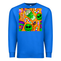 True Royal halloween snacks seamless pattern Premium Sweatshirt - BundleAndBundleShop
