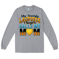 Heather Grey my favorite lacrosse player calls me mom Long Sleeve Tee - Zillion Design Studio