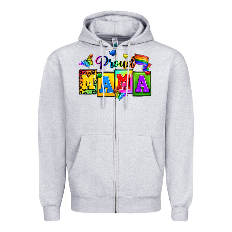 Proud Mama Zipper Hoodie by Zillion Design Studio | Teevron