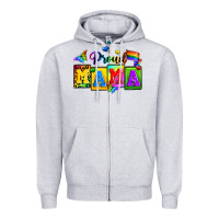 Heather Grey proud mama Zipper Hoodie - Zillion Design Studio