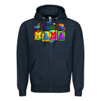 Navy proud mama Zipper Hoodie - Zillion Design Studio