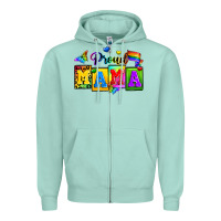 Seafoam proud mama Zipper Hoodie - Zillion Design Studio