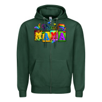 Sports Green proud mama Zipper Hoodie - Zillion Design Studio