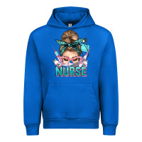 Cobalt nurse life messy bun Urban Hoodie - NancyCooperArtShop