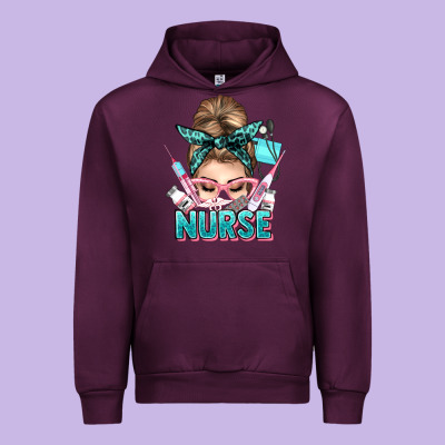 Nurse Life Messy Bun Urban Hoodie Designed By Nancycooperartshop