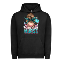 Pigment Black nurse life messy bun Urban Hoodie - NancyCooperArtShop
