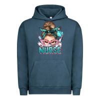 Pigment Midnight Navy nurse life messy bun Urban Hoodie - NancyCooperArtShop