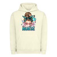 Pigment Pistachio nurse life messy bun Urban Hoodie - NancyCooperArtShop