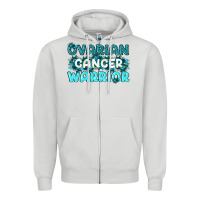 Dove Grey Ovarian Cancer Warrior Zipper Hoodie - texasbilliewilder