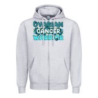 Heather Grey Ovarian Cancer Warrior Zipper Hoodie - texasbilliewilder