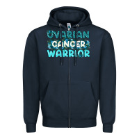 Navy Ovarian Cancer Warrior Zipper Hoodie - texasbilliewilder