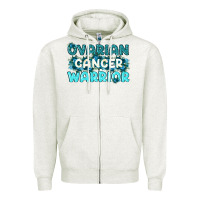 Oatmeal Heather Ovarian Cancer Warrior Zipper Hoodie - texasbilliewilder