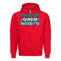 Red Ovarian Cancer Warrior Zipper Hoodie - texasbilliewilder