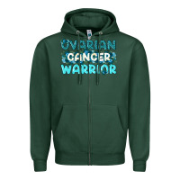 Sports Green Ovarian Cancer Warrior Zipper Hoodie - texasbilliewilder
