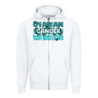 White Ovarian Cancer Warrior Zipper Hoodie - texasbilliewilder