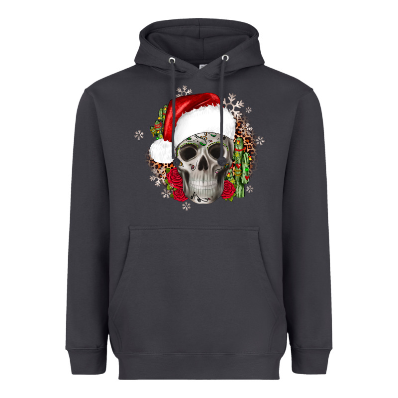 Skull Christmas Cactus Heavyweight Hoodie by JahusDesignShop | Teevron