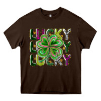 Chocolate Brown Lucky Heavy Core Tee - CowhideDigitalArt