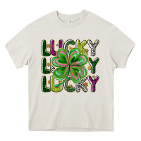 Cream Lucky Heavy Core Tee - CowhideDigitalArt