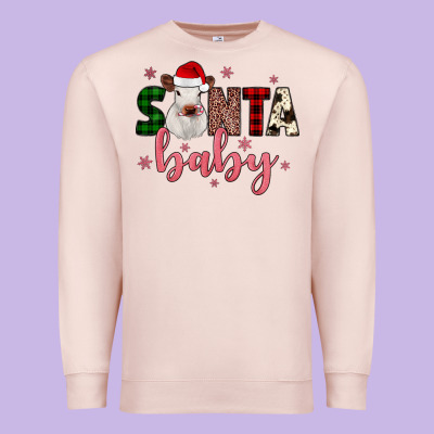 Santa Baby Cow Premium Sweatshirt Designed By Jahusdesignshop