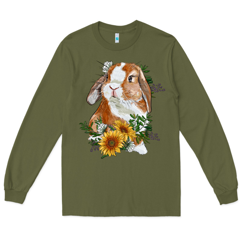 Bunny With Sunflowers Long Sleeve Tee by RanaPortraitStore | Teevron