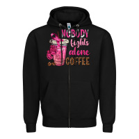Black Nobody Fights Alone Coffee Zipper Hoodie - texasbilliewilder
